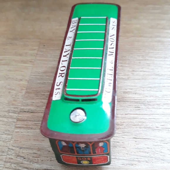 Vintage San Francisco 504 Tin Litho Trolley + Rolling Cable Car + Mini Tote Bag - Picture 6 of 12